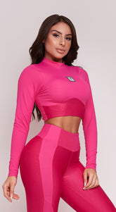 High Cropped Long Sleeve - Pink