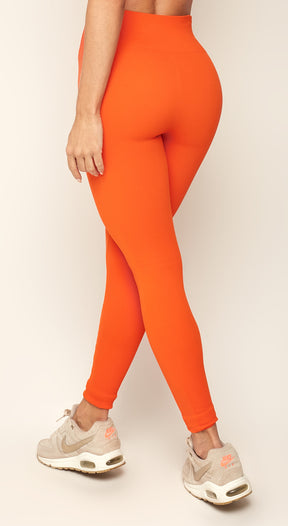 Ribbed Seamless Legging - Orange