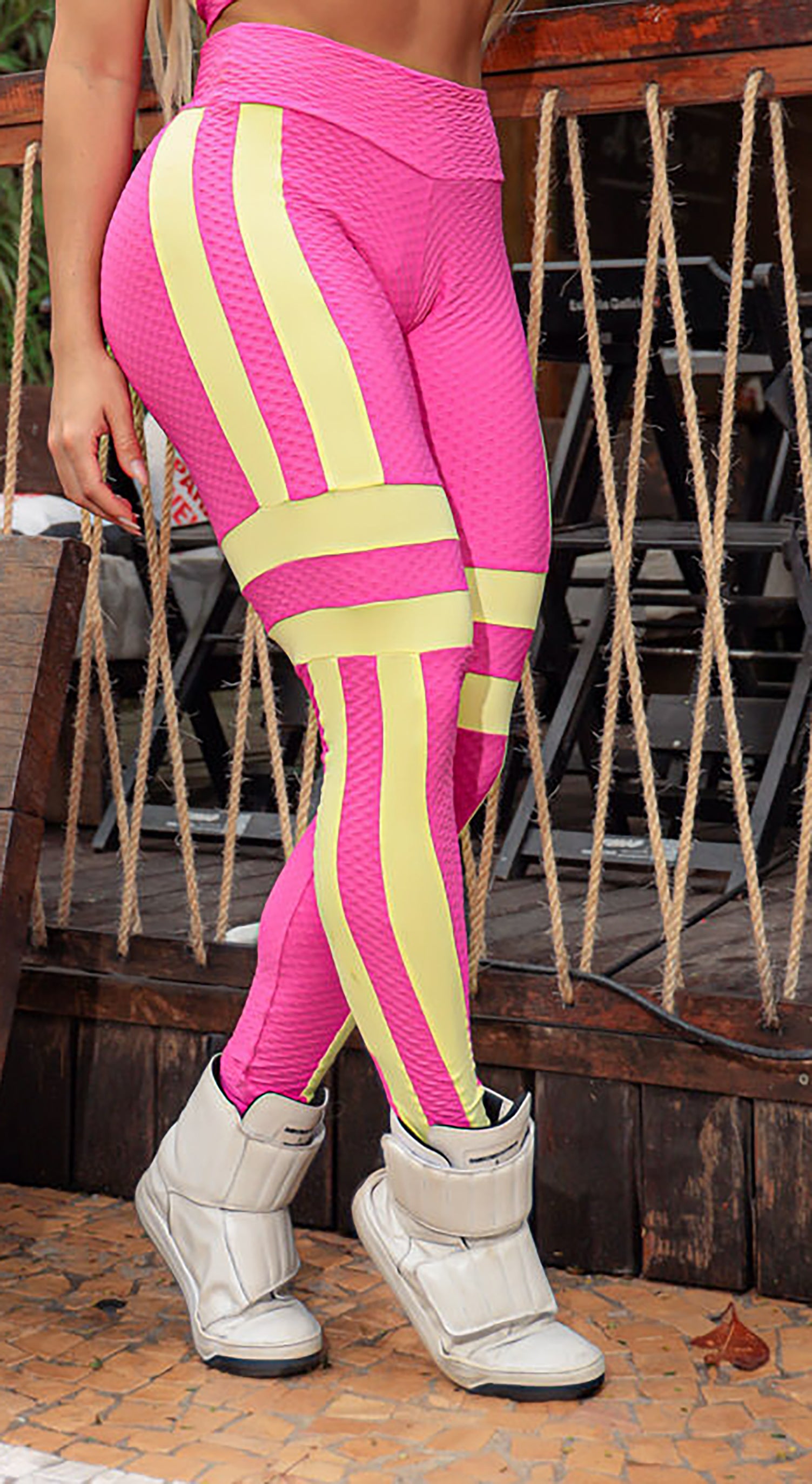 Empower Legging - Pink & Yellow