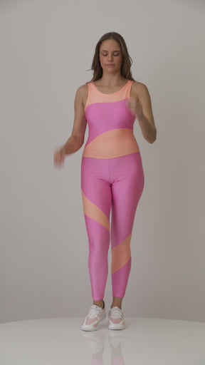 Jumpsuit Atlanta Asymmetric - Pink Glossy