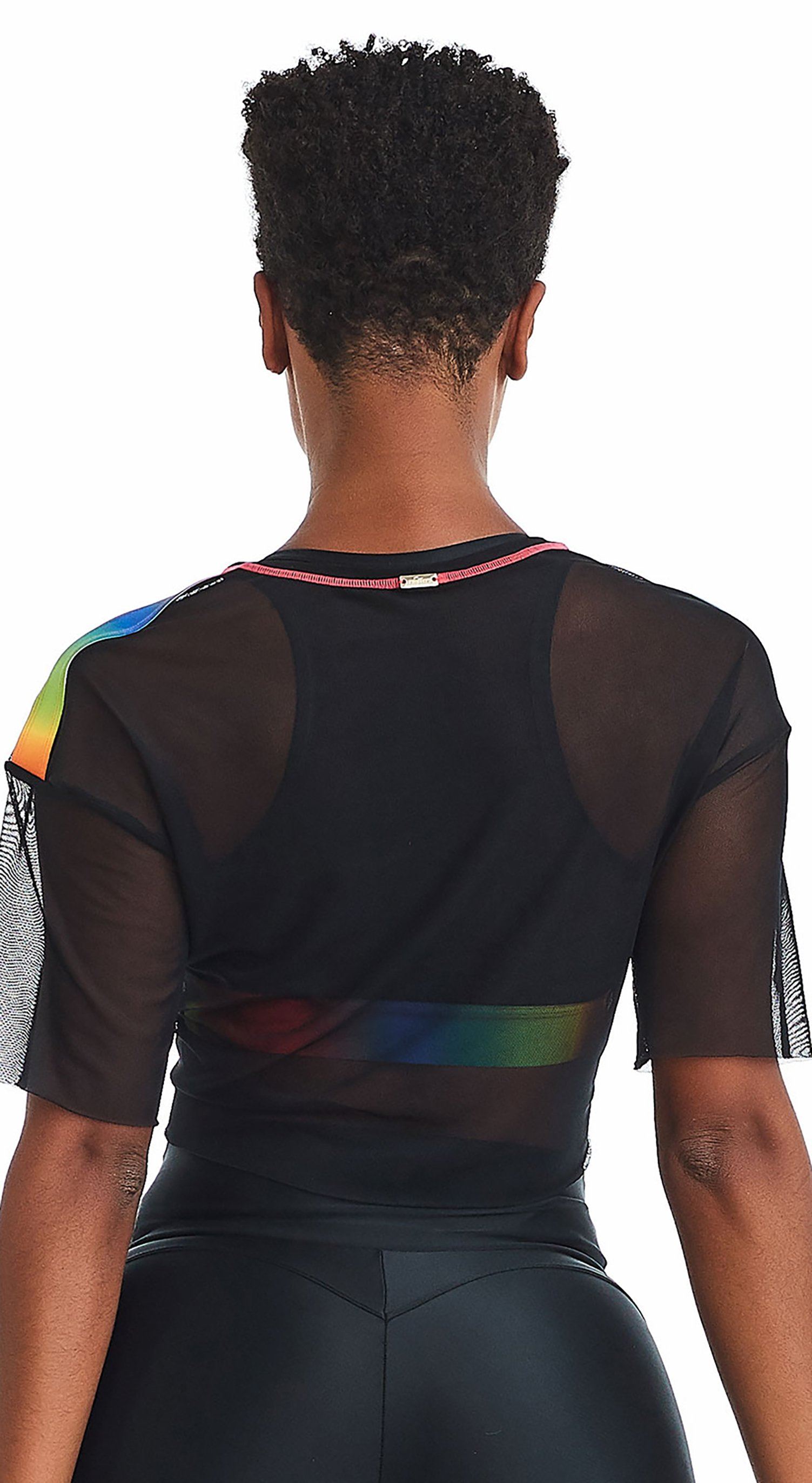 Colorful Cropped Top - Black