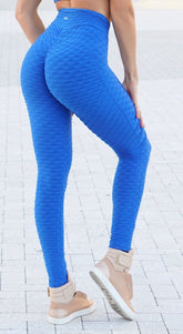 Anti Cellulite - High Waist Ultimate Booty Up Effect Legging - Royal Blue
