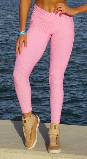 Anti Cellulite - Heart Booty Effect Legging - Pink
