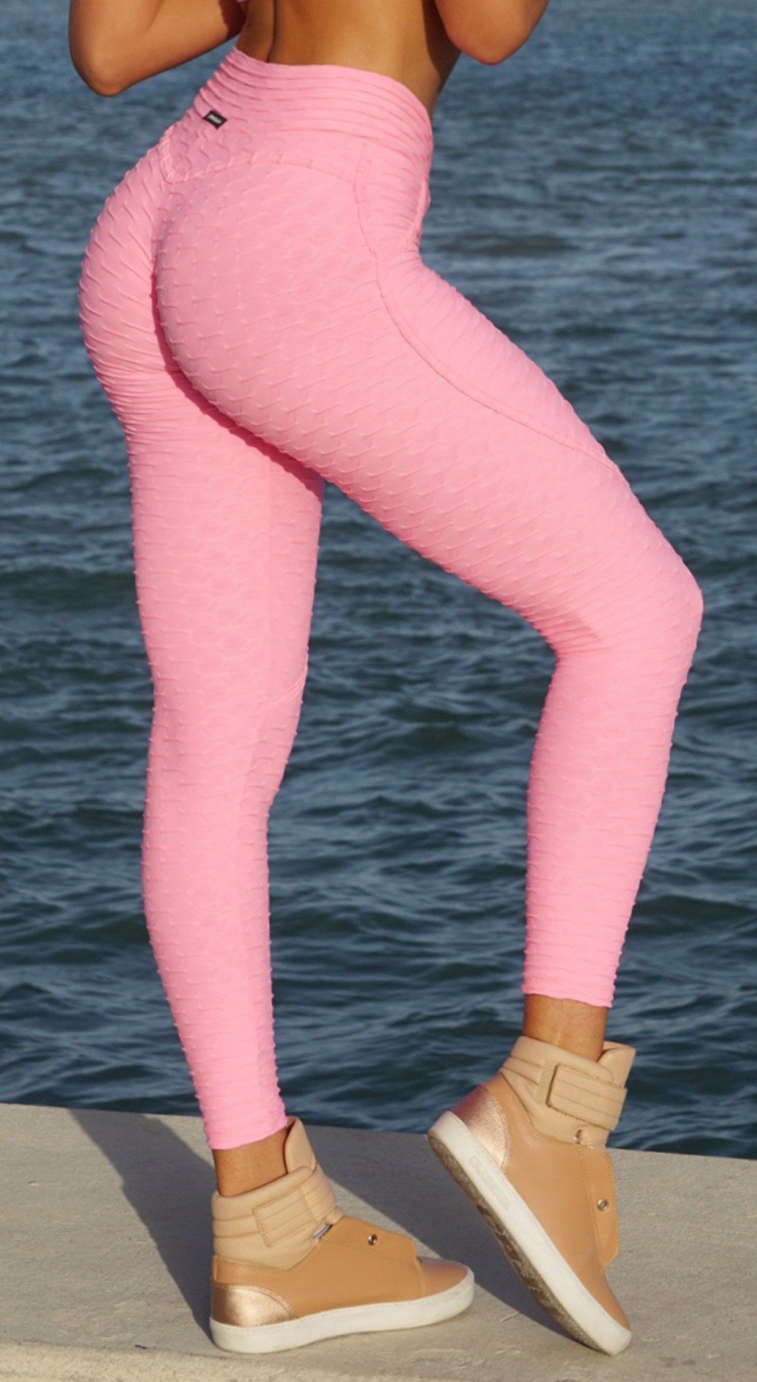 Anti Cellulite - Heart Booty Effect Legging - Pink
