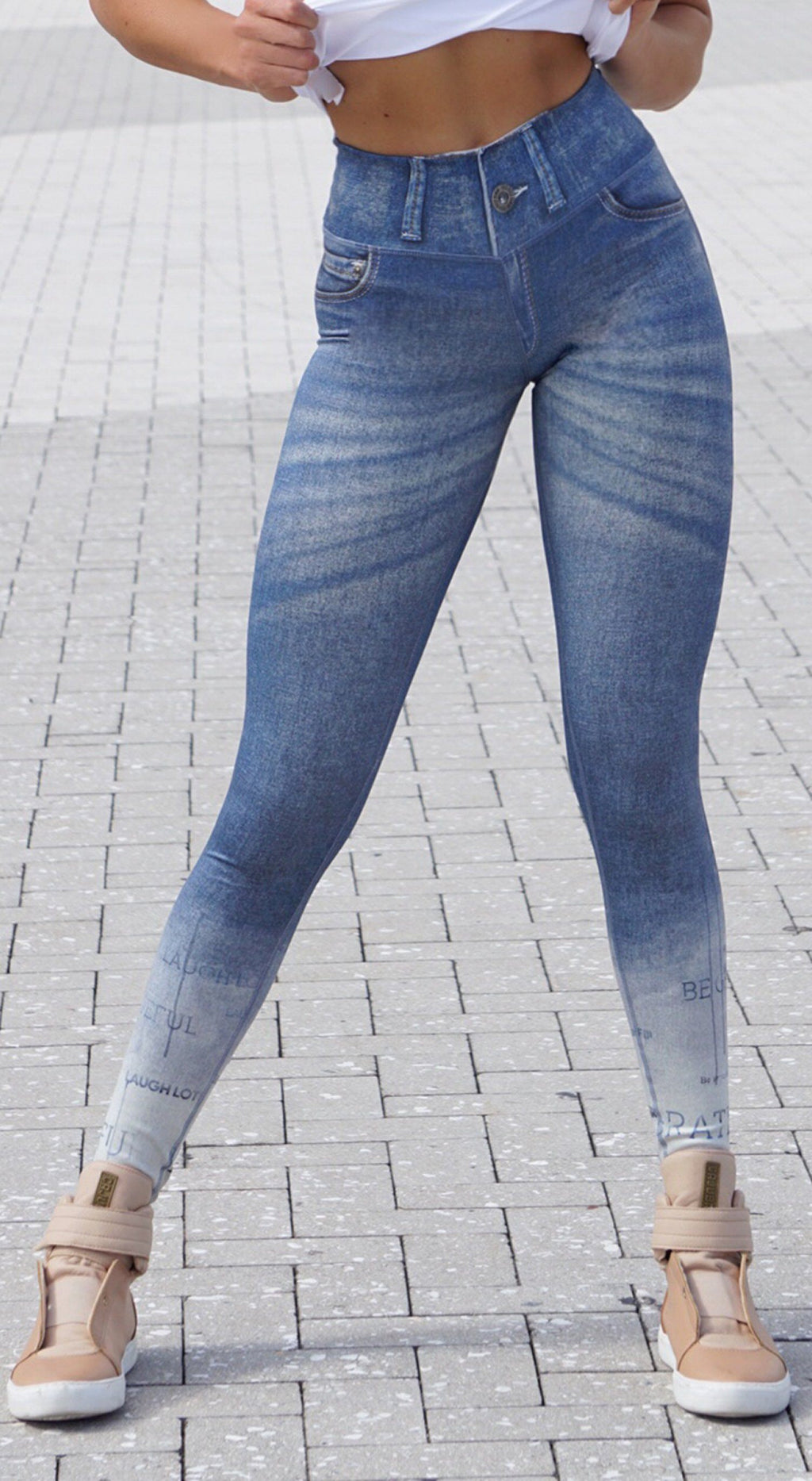 Shop Top | Rio Grateful Reversible Jeans Fake Sublime Legging | Print Brazilian