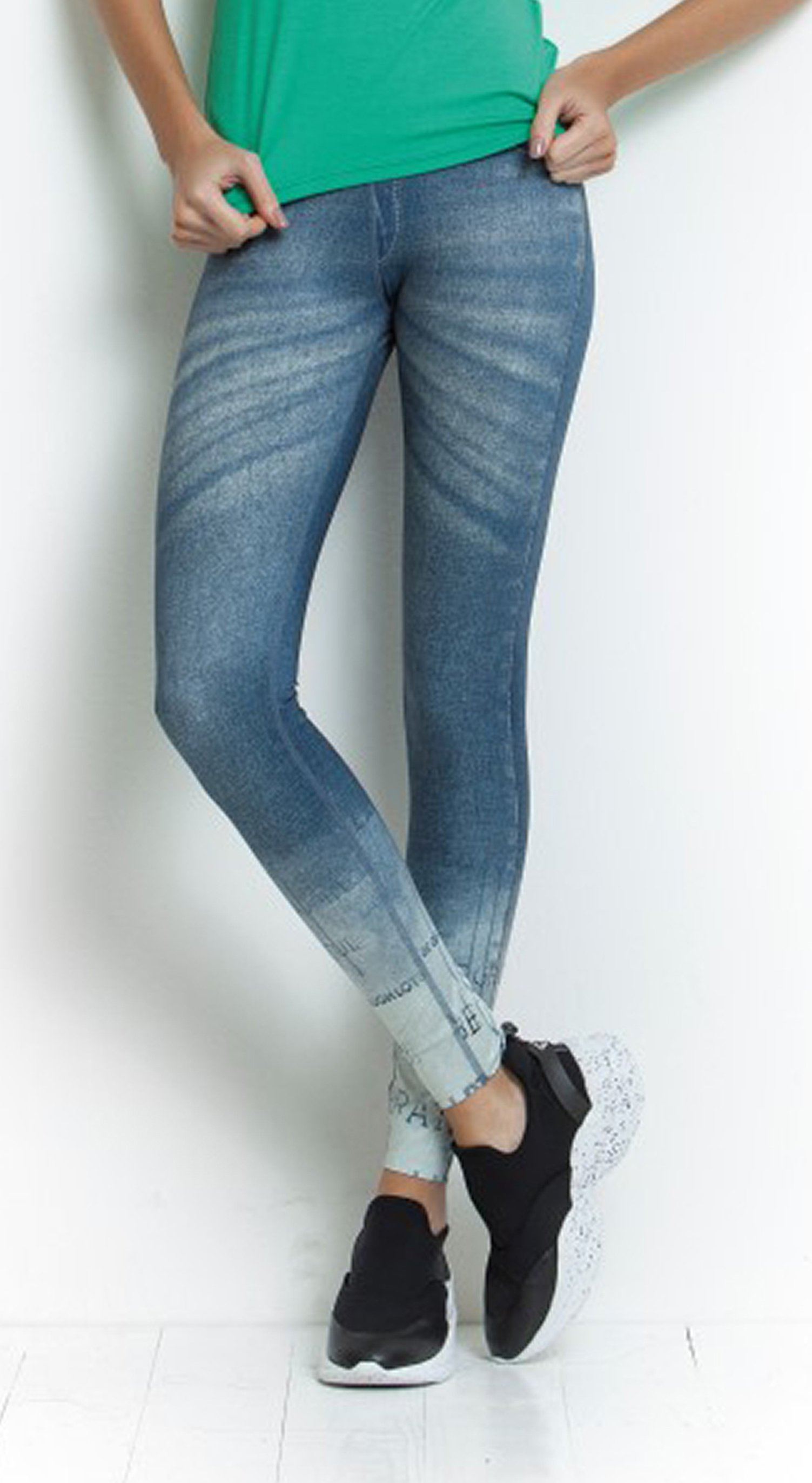 Brazilian Fake Jeans Legging | Sublime Reversible Grateful Print | Top Rio  Shop