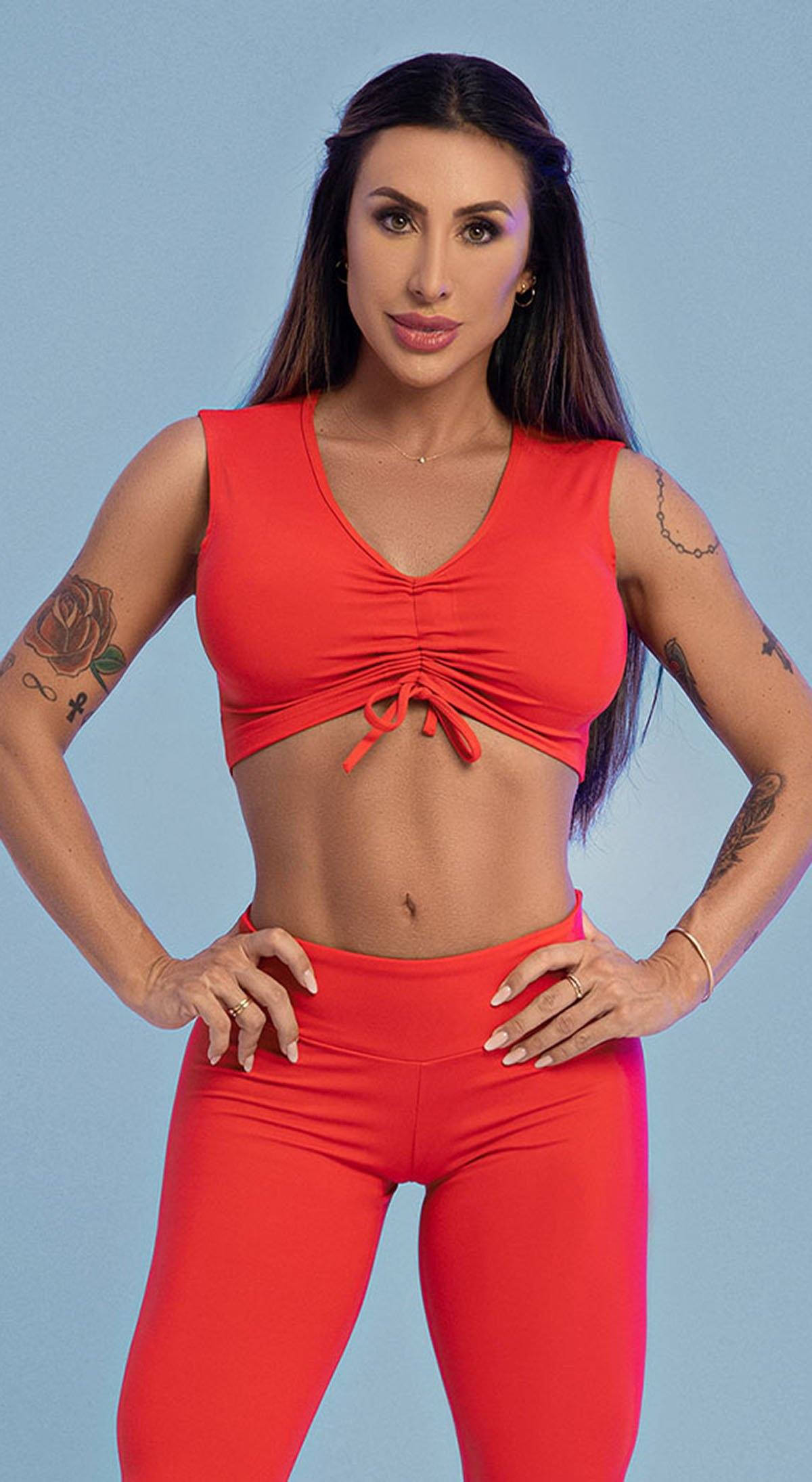 Ipanema Nights Cropped Top - Red